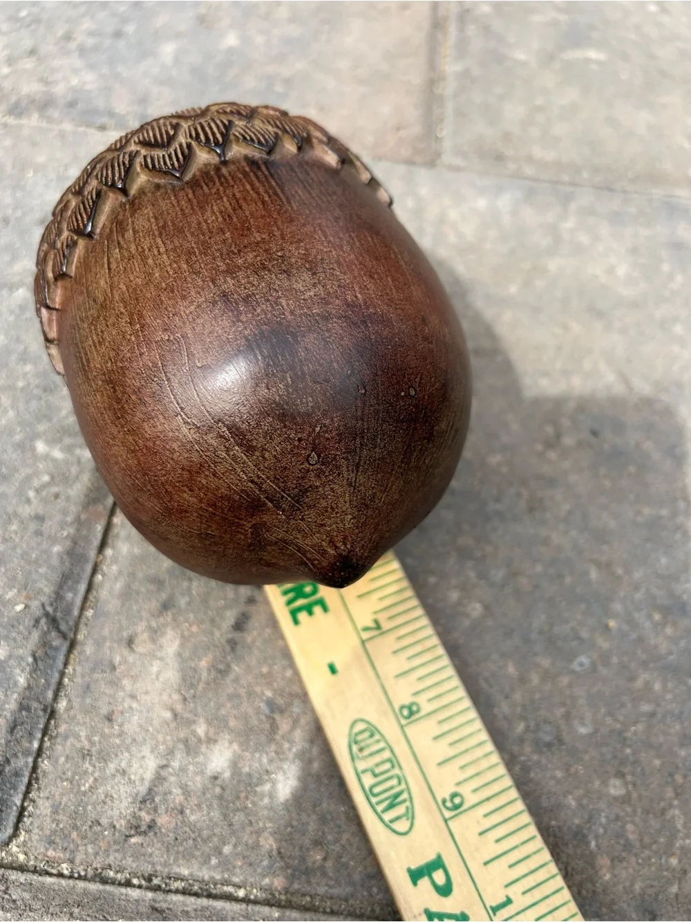 Pair of Large 7-9” Faux Bois Resin Acorn Sculptures – Woodland Decor Figurine
